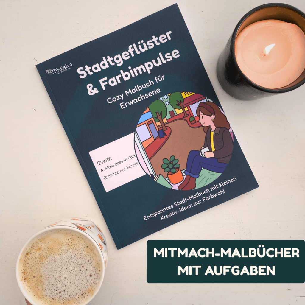 Mitmach-Malbücher mit Aufgaben von Tinkalvo