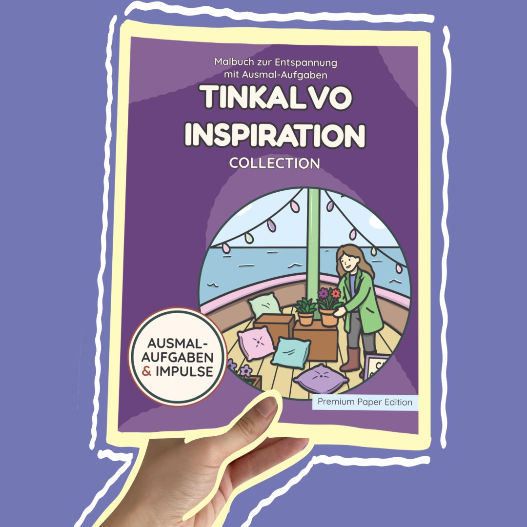 Banner Tinkalvo Inspiration Collection Malbuch mit Aufgaben